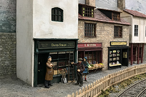 Row of three shops