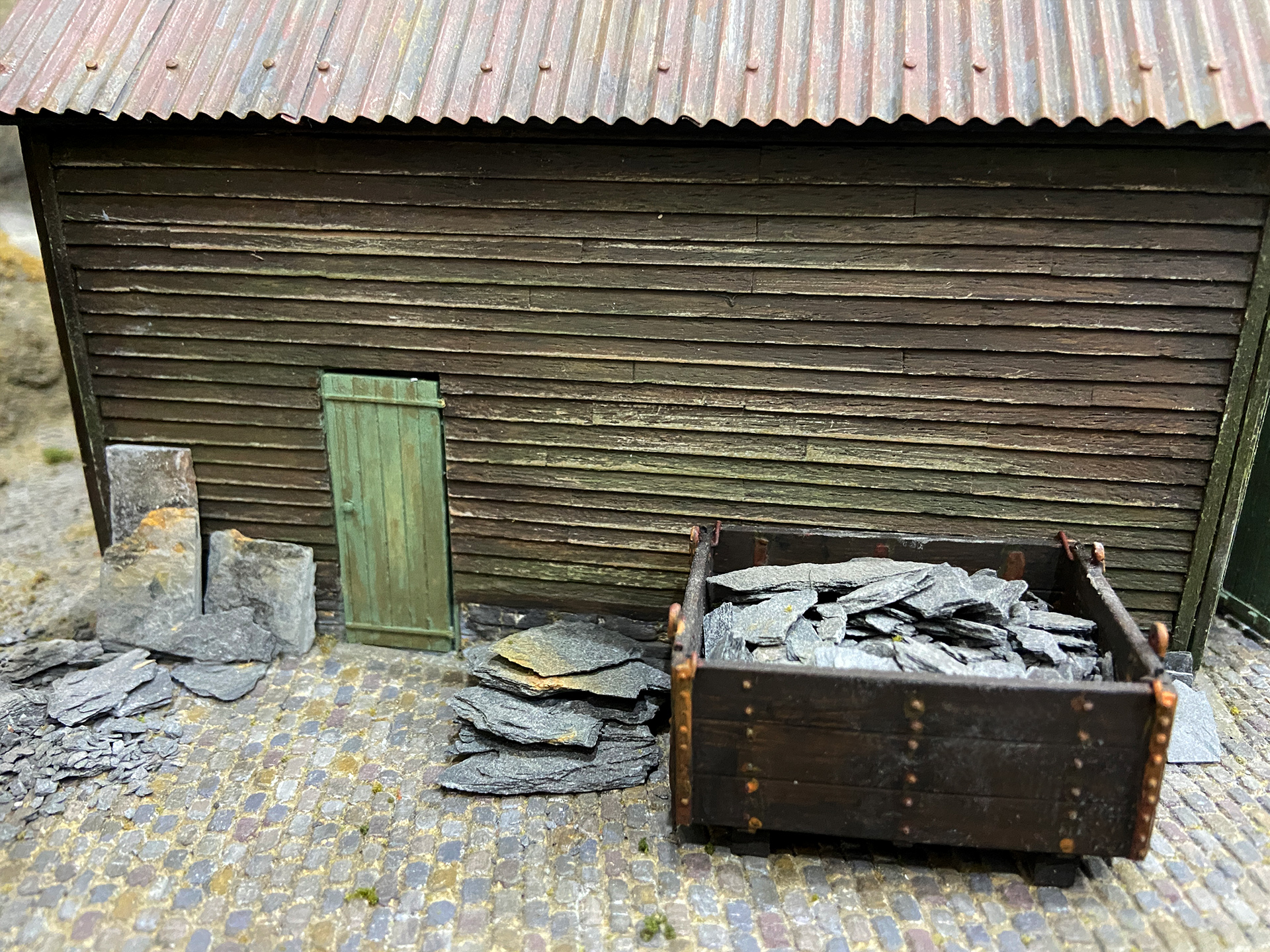 The pile of slate waste is getting bigger